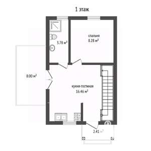 Дом 66м², 2-этажный, участок 1 сот.