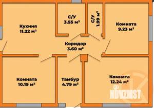 Дом 66м², 1-этажный, участок 8 сот.
