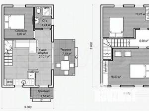 Дом 73м², 2-этажный, участок 1 сот.