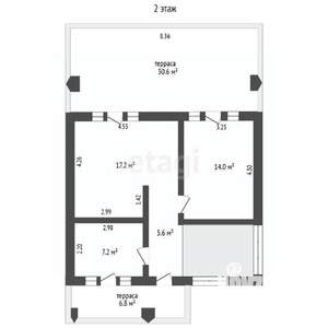 Дом 192м², 2-этажный, участок 6 сот.  