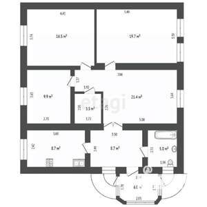 Дом 117м², 1-этажный, участок 6 сот.  