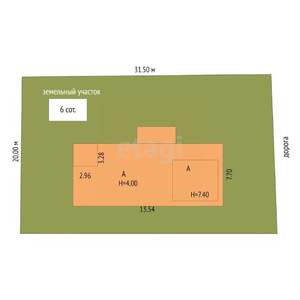 Дом 185м², 2-этажный, участок 6 сот.  