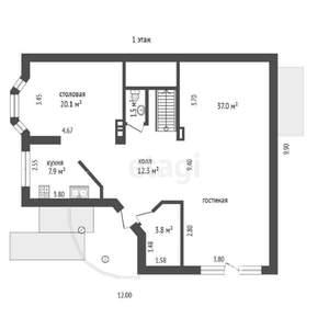 Дом 280м², 3-этажный, участок 4 сот.  