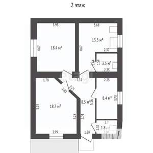 Дом 131м², 2-этажный, участок 1 сот.  