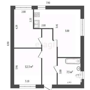 Дом 96м², 1-этажный, участок 6 сот.  