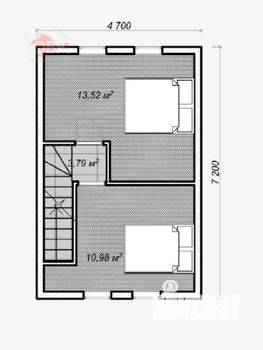 Коттедж 66м², 2-этажный, участок 1 сот.  