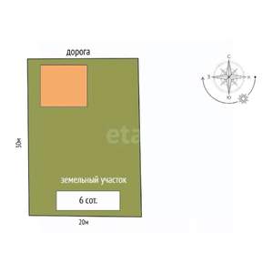 Дом 150м², 1-этажный, участок 6 сот.  
