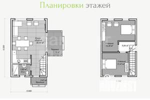 Таунхаус 66м², 2-этажный, участок 2 сот.  