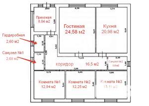 Дом 125м², 1-этажный, участок 6 сот.  