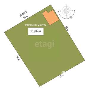 Дом 52м², 2-этажный, участок 11 сот.  