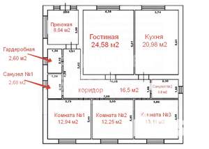 Дом 125м², 1-этажный, участок 6 сот.  