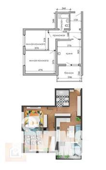 2-к квартира, вторичка, 64м2, 5/12 этаж