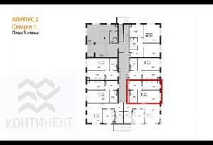 1-к квартира, вторичка, 35м2, 1/4 этаж