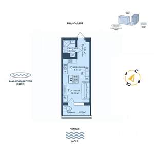 Студия квартира, вторичка, 31м2, 2/12 этаж