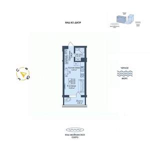 Студия квартира, вторичка, 31м2, 1/12 этаж