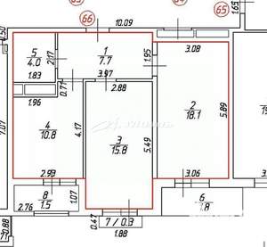 2-к квартира, вторичка, 56м2, 6/14 этаж