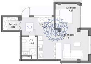 2-к квартира, вторичка, 48м2, 6/14 этаж