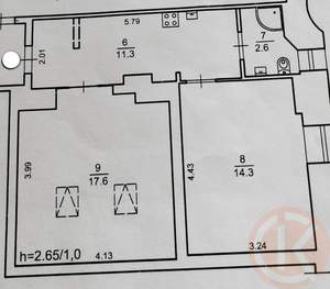 2-к квартира, вторичка, 46м2, 3/3 этаж