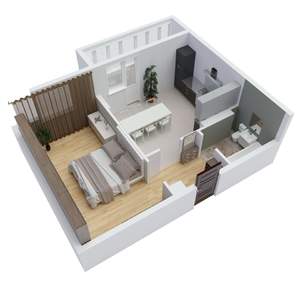 1-к квартира, вторичка, 45м2, 4/8 этаж