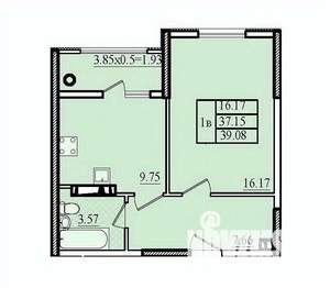 1-к квартира, вторичка, 39м2, 8/8 этаж