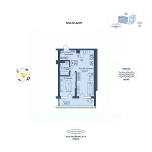 1-к квартира, вторичка, 52м2, 1/12 этаж