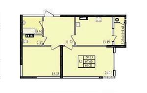 2-к квартира, вторичка, 69м2, 1/8 этаж