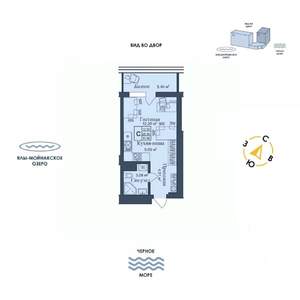Студия квартира, строящийся дом, 31м2, 9/12 этаж