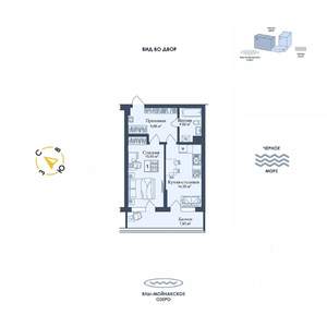 1-к квартира, вторичка, 52м2, 1/12 этаж