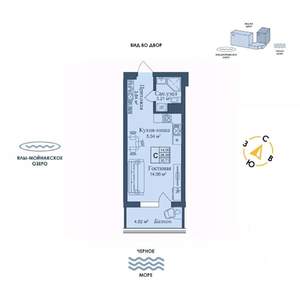 Студия квартира, вторичка, 31м2, 2/12 этаж