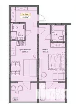 Студия квартира, вторичка, 65м2, 7/9 этаж