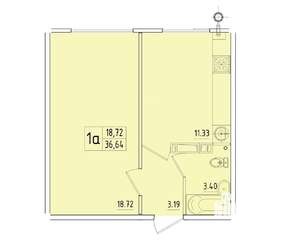 1-к квартира, вторичка, 37м2, 4/8 этаж