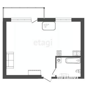 Студия квартира, вторичка, 22м2, 5/5 этаж