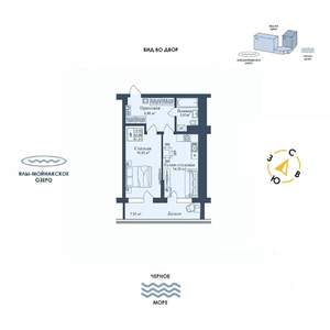 1-к квартира, вторичка, 52м2, 6/12 этаж