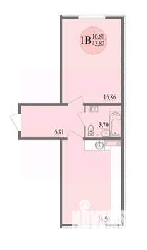 1-к квартира, вторичка, 44м2, 2/8 этаж