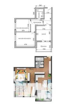 2-к квартира, вторичка, 64м2, 5/12 этаж