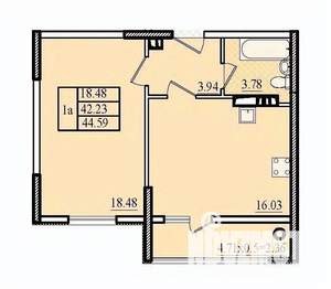 1-к квартира, вторичка, 45м2, 7/8 этаж