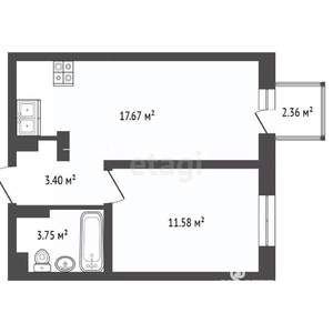 1-к квартира, вторичка, 37м2, 5/5 этаж