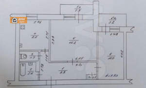 2-к квартира, вторичка, 50м2, 5/9 этаж