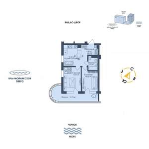 2-к квартира, вторичка, 54м2, 9/12 этаж