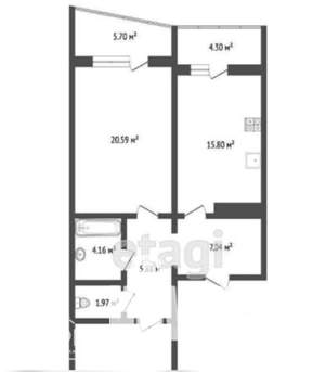 2-к квартира, сданный дом, 91м2, 3/6 этаж