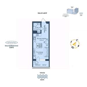 Студия квартира, вторичка, 31м2, 4/12 этаж