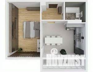 1-к квартира, строящийся дом, 45м2, 4/8 этаж