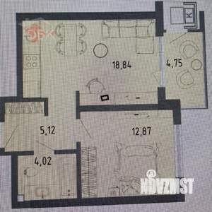 1-к квартира, вторичка, 42м2, 6/16 этаж