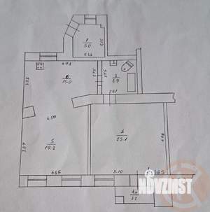 2-к квартира, вторичка, 72м2, 1/2 этаж