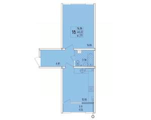 1-к квартира, вторичка, 42м2, 8/8 этаж