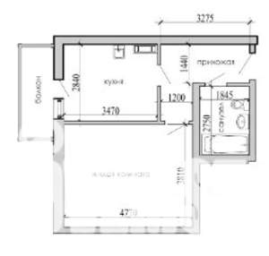 1-к квартира, вторичка, 40м2, 8/12 этаж