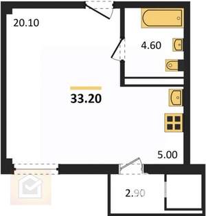 Студия квартира, вторичка, 33м2, 9/9 этаж