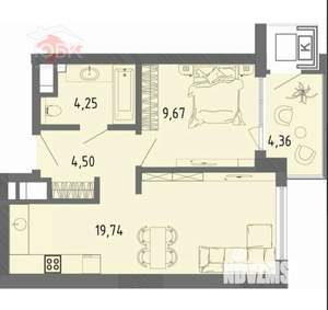 1-к квартира, вторичка, 39м2, 3/16 этаж