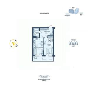 1-к квартира, вторичка, 52м2, 9/12 этаж