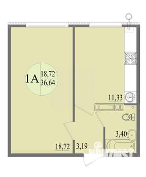 1-к квартира, вторичка, 37м2, 3/8 этаж